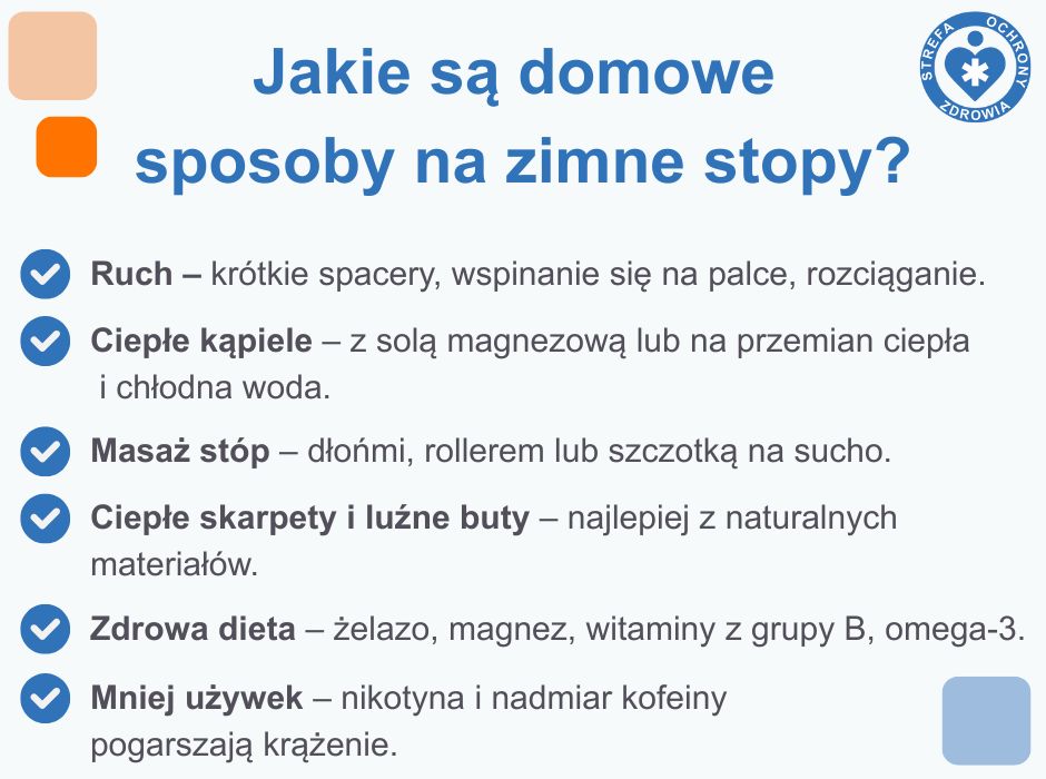 Domowe sposoby na zimne stopy - infografika