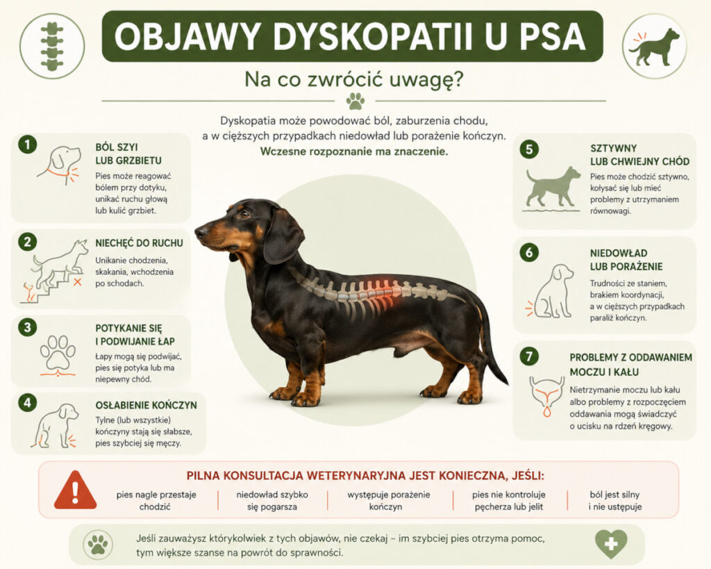 objawy dyskopatii u psa